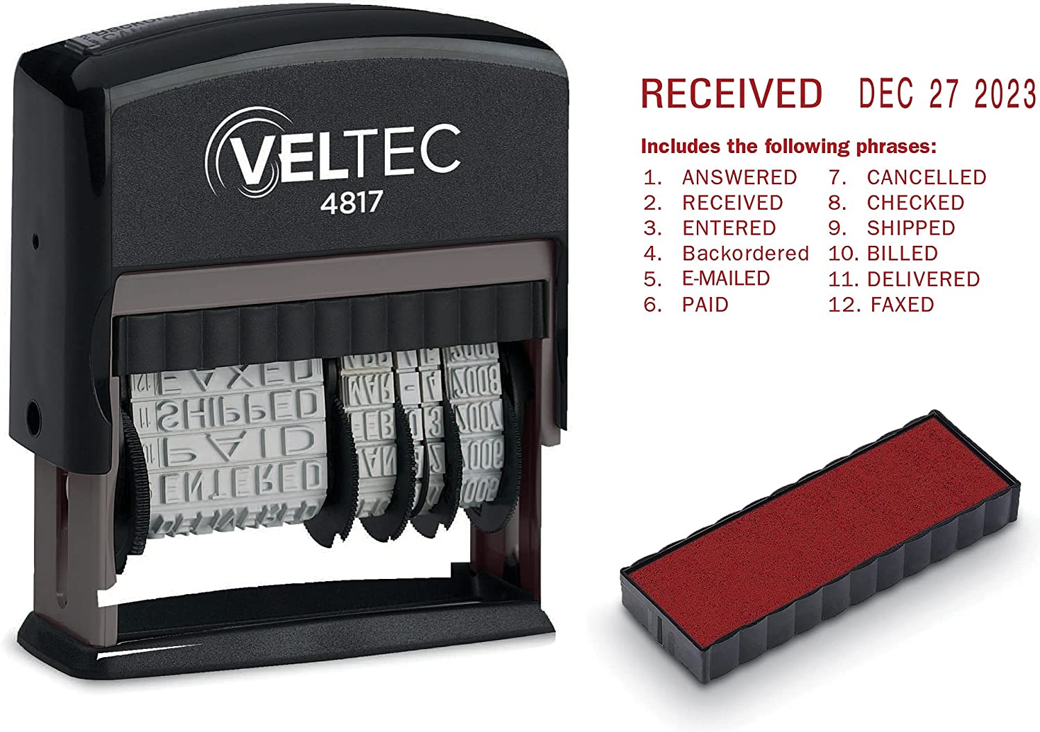 Veltec Roller Stamp Refill Ink for Identity Protection Stamps (3 Pack) –  Veltec Plus