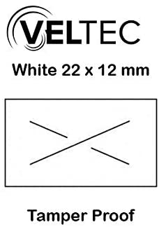 Veltec 2212 White Pricing Labels for Garvey (22-6, 22-7, 22-8) and Contact (6.22, 7.22, 8.22) One-Line Price Gun/Labelers, Free Ink Roller – 9 Rolls, 11,000 Labels with Security Slits