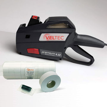 Veltec Premium 1 Line Price Gun 6.22 Starter Kit, Includes Pricemarker, 11,000 Blank Labels, Preloaded and Extra Ink Roller