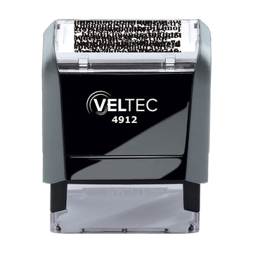 Veltec 4912 Self-Inking Theft Protection Security Stamp Black