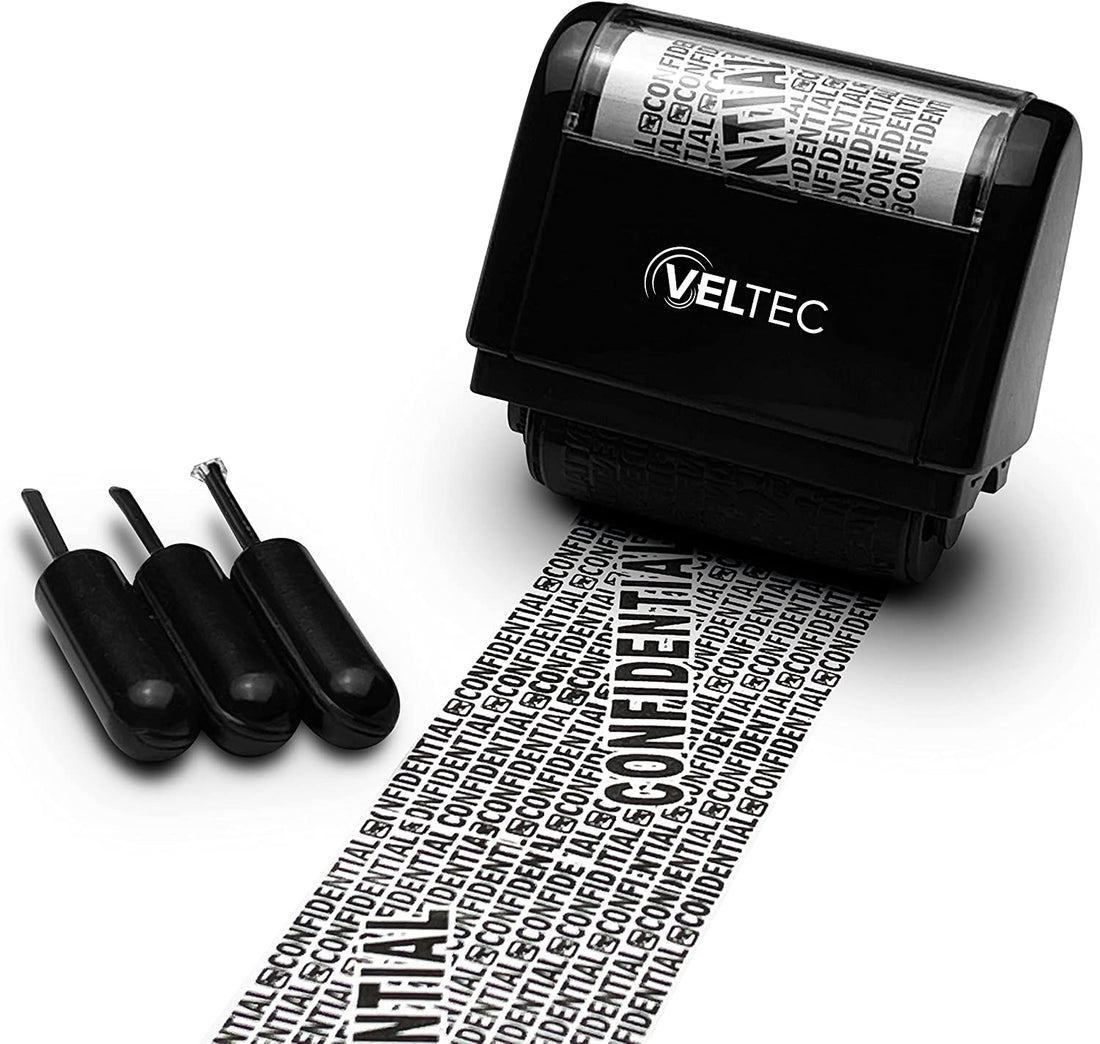 Veltec Identity Protection Address Blocker Anti-Theft Roller Guard Stamp Wide 3 Pack Refills